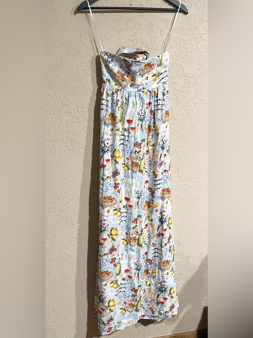 Show Me Your Mumu | Strapless Linen Amalfi Coast Maxi Dress Size: Small